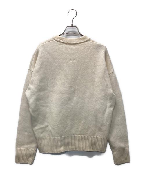 AMI PARIS（アミ パリス）AMI PARIS (アミ パリス) ハートロゴクルーネックニット アイボリー サイズ:Sの古着・服飾アイテム