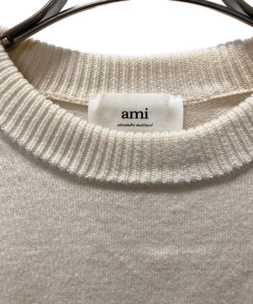 AMI PARIS（アミ パリス）AMI PARIS (アミ パリス) ハートロゴクルーネックニット アイボリー サイズ:Sの古着・服飾アイテム