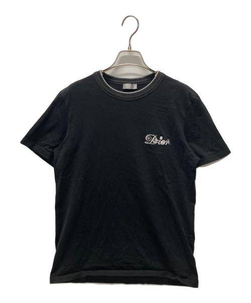 Dior（ディオール）DIOR (ディオール) KENNY SCHARF (ケニー・シャーフ) ロゴ刺繍Tシャツ ブラック サイズ:Sの古着・服飾アイテム