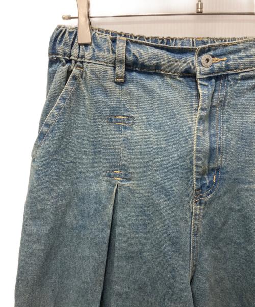 ANGLAN（アングラン）ANGLAN (アングラン) Unbalance Long Tuck Denim Balloon Pants インディゴ サイズ:FREEの古着・服飾アイテム