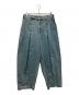 ANGLAN（アングラン）の古着「Unbalance Long Tuck Denim Balloon Pants」｜インディゴ