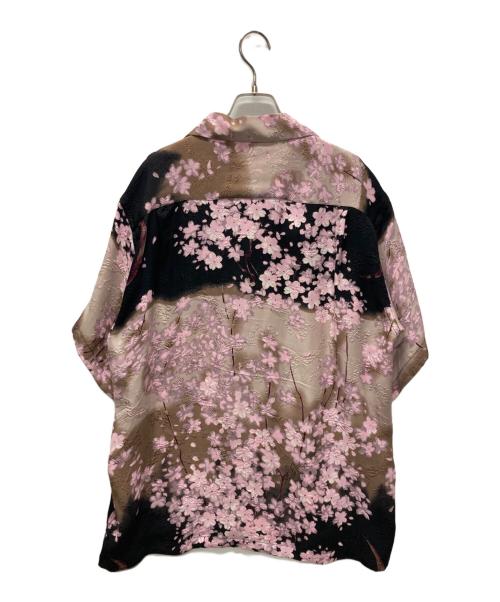 MAKANA LEI（マカナレイ）MAKANA LEI (マカナレイ) 花柄柄アロハシャツ ピンク×ベージュ×ブラック サイズ:Lの古着・服飾アイテム