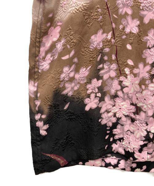 MAKANA LEI（マカナレイ）MAKANA LEI (マカナレイ) 花柄柄アロハシャツ ピンク×ベージュ×ブラック サイズ:Lの古着・服飾アイテム