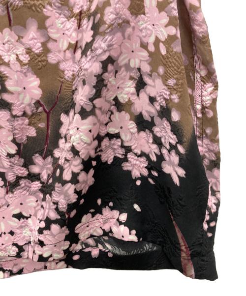MAKANA LEI（マカナレイ）MAKANA LEI (マカナレイ) 花柄柄アロハシャツ ピンク×ベージュ×ブラック サイズ:Lの古着・服飾アイテム