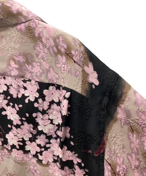 MAKANA LEI（マカナレイ）MAKANA LEI (マカナレイ) 花柄柄アロハシャツ ピンク×ベージュ×ブラック サイズ:Lの古着・服飾アイテム