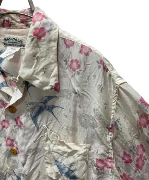 MAKANA LEI（マカナレイ）MAKANA LEI (マカナレイ) 花柄アロハシャツ ホワイト×ピンク サイズ:Lの古着・服飾アイテム