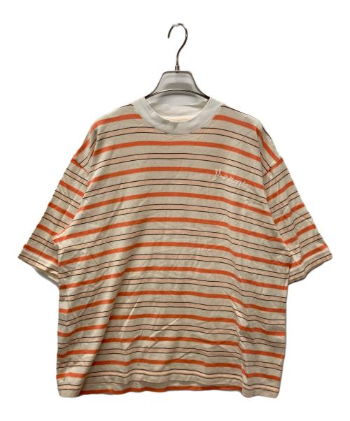 MARNI（マルニ）MARNI (マルニ) ワンポイントロゴ刺繍 ボーダー 半袖Tシャツ ベージュ サイズ:Mの古着・服飾アイテム