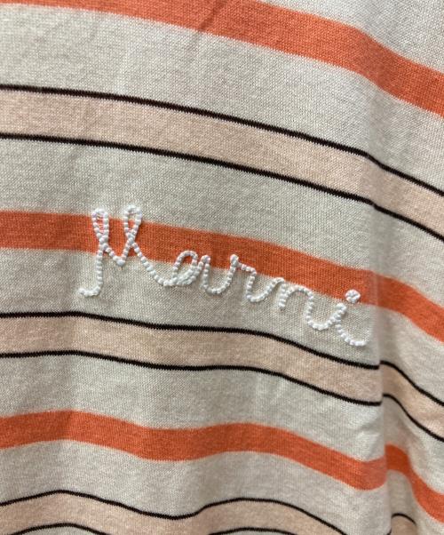 MARNI（マルニ）MARNI (マルニ) ワンポイントロゴ刺繍 ボーダー 半袖Tシャツ ベージュ サイズ:Mの古着・服飾アイテム