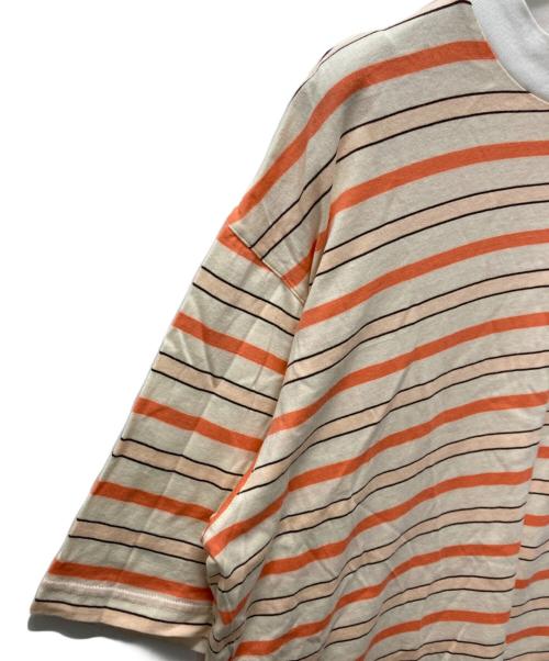 MARNI（マルニ）MARNI (マルニ) ワンポイントロゴ刺繍 ボーダー 半袖Tシャツ ベージュ サイズ:Mの古着・服飾アイテム
