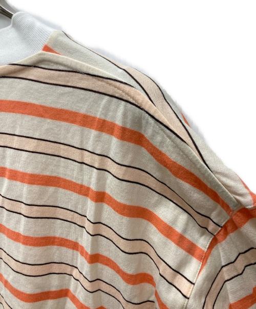 MARNI（マルニ）MARNI (マルニ) ワンポイントロゴ刺繍 ボーダー 半袖Tシャツ ベージュ サイズ:Mの古着・服飾アイテム
