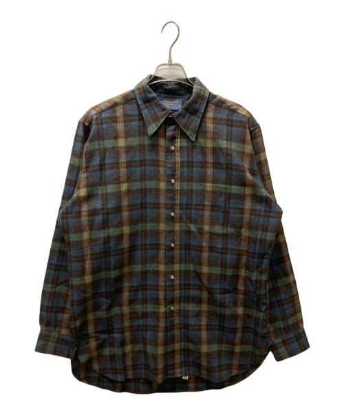 PENDLETON（ペンドルトン）PENDLETON (ペンドルトン) ウールチェックシャツ ブラウン サイズ:Lの古着・服飾アイテム