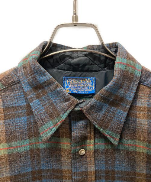 PENDLETON（ペンドルトン）PENDLETON (ペンドルトン) ウールチェックシャツ ブラウン サイズ:Lの古着・服飾アイテム