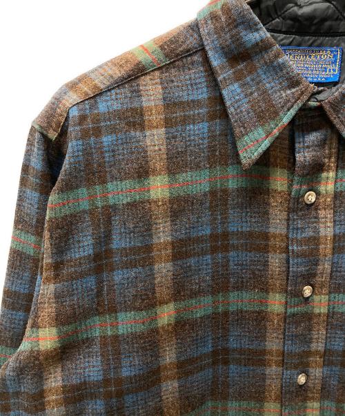 PENDLETON（ペンドルトン）PENDLETON (ペンドルトン) ウールチェックシャツ ブラウン サイズ:Lの古着・服飾アイテム