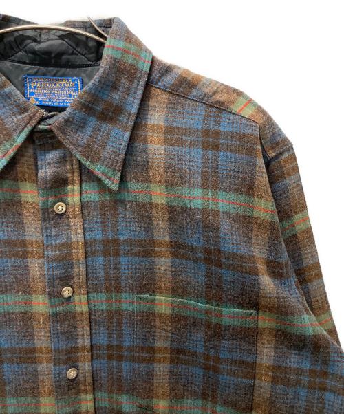 PENDLETON（ペンドルトン）PENDLETON (ペンドルトン) ウールチェックシャツ ブラウン サイズ:Lの古着・服飾アイテム