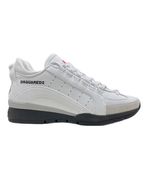 DSQUARED2（ディースクエアード）DSQUARED2 (ディースクエアード) Lace-Up Low Top Sneakers/ロゴ刺繍ローカットスニーカー ホワイト サイズ:40１/2の古着・服飾アイテム