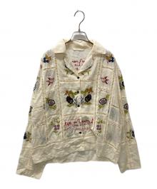 TODAYFUL（トゥデイフル）の古着「Embroidery Patchwork Shirts」｜ベージュ