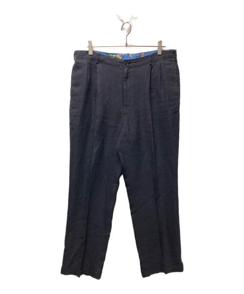 PAPAS（パパス）PAPAS (パパス) リネンパンツ ネイビー サイズ:XLの古着・服飾アイテム