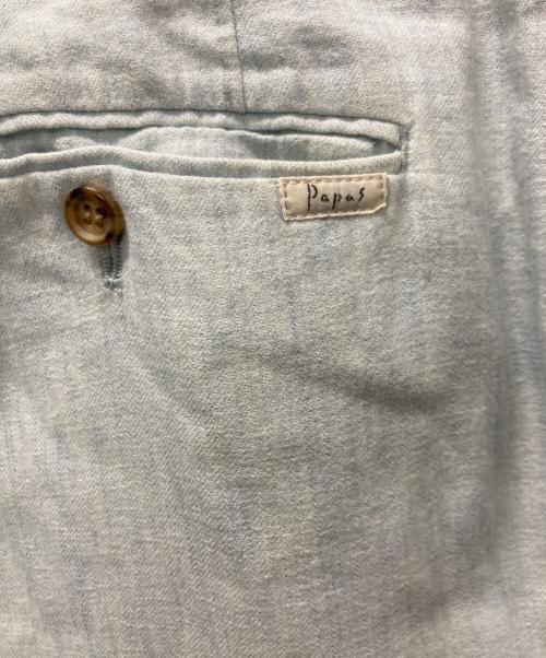 PAPAS（パパス）PAPAS (パパス) リネン混パンツ スカイブルー サイズ:XLの古着・服飾アイテム