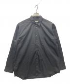 INTERIMインテリム）の古着「LIMITED HYPER BIG COTTON SILK POPLIN REGULAR COLLAR SHIRTS」｜ブラック
