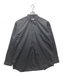 INTERIM（インテリム）の古着「LIMITED HYPER BIG COTTON SILK POPLIN REGULAR COLLAR SHIRTS」｜ブラック