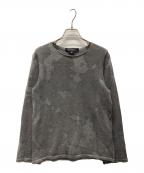 BLACK COMME des GARCONSブラックコムデギャルソン）の古着「ダメージ加工迷彩ニット」｜グレー