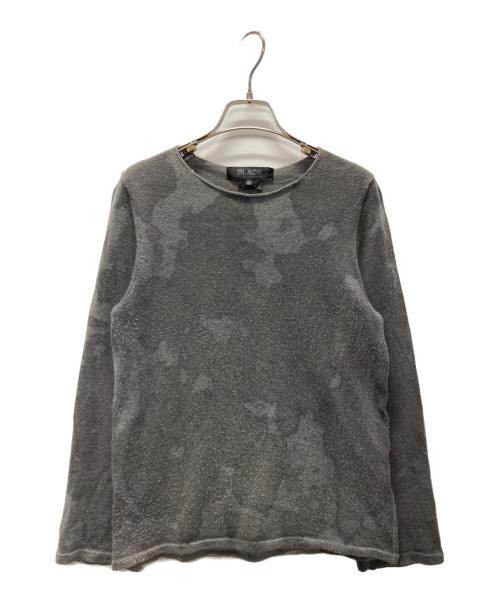 BLACK COMME des GARCONS（ブラックコムデギャルソン）BLACK COMME des GARCONS (ブラックコムデギャルソン) ダメージ加工迷彩ニット グレー サイズ:Sの古着・服飾アイテム