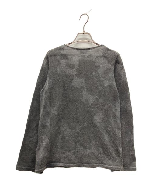 BLACK COMME des GARCONS（ブラックコムデギャルソン）BLACK COMME des GARCONS (ブラックコムデギャルソン) ダメージ加工迷彩ニット グレー サイズ:Sの古着・服飾アイテム