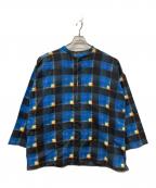 miiミー）の古着「チェックプルオーバーシャツ」｜ブルー