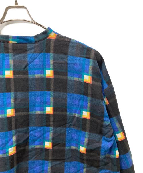 mii（ミー）mii (ミー) チェックプルオーバーシャツ ブルー サイズ:Sの古着・服飾アイテム