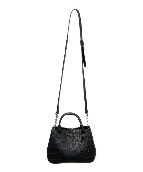 LONGCHAMP（ロンシャン）LONGCHAMP (ロンシャン) ロゾ/2WAY型押しハンドバッグ S ブラックの古着・服飾アイテム