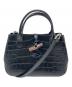 LONGCHAMP（ロンシャン）の古着「ロゾ/2WAY型押しハンドバッグ S」｜ブラック