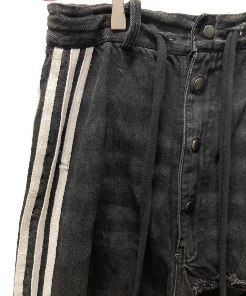 yori sport（ヨリ スポーツ）yori sport (ヨリ スポーツ) 5 STRIPE DENIM/ダメージデニムパンツ ブラック サイズ:28の古着・服飾アイテム