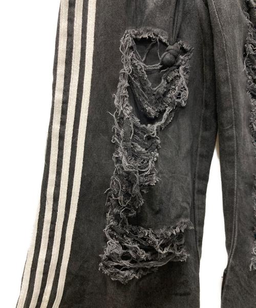yori sport（ヨリ スポーツ）yori sport (ヨリ スポーツ) 5 STRIPE DENIM/ダメージデニムパンツ ブラック サイズ:28の古着・服飾アイテム