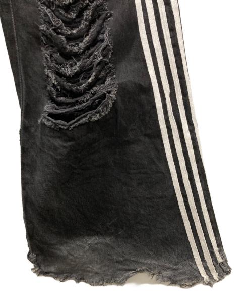yori sport（ヨリ スポーツ）yori sport (ヨリ スポーツ) 5 STRIPE DENIM/ダメージデニムパンツ ブラック サイズ:28の古着・服飾アイテム