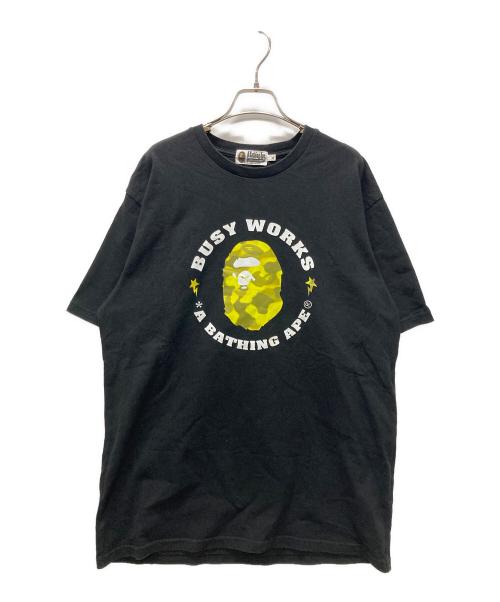A BATHING APE（アベイシングエイプ）A BATHING APE (アベイシングエイプ) RADIATION CAMO BUSY WORKS TEE ブラック サイズ:XLの古着・服飾アイテム
