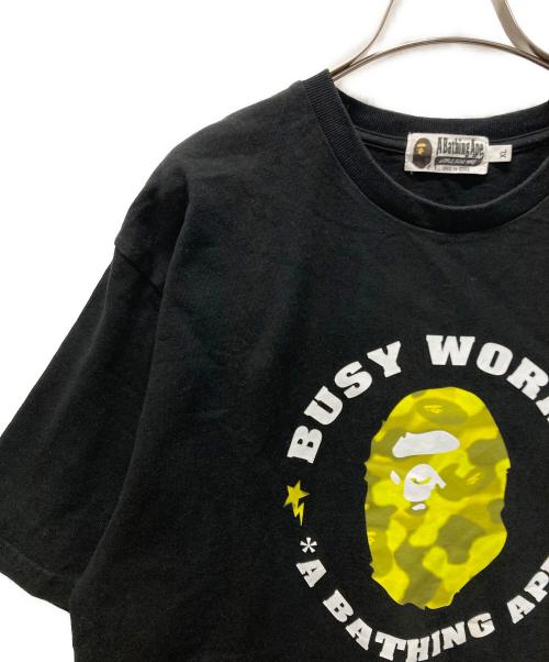 A BATHING APE（アベイシングエイプ）A BATHING APE (アベイシングエイプ) RADIATION CAMO BUSY WORKS TEE ブラック サイズ:XLの古着・服飾アイテム