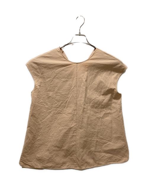DRAWER（ドゥロワー）DRAWER (ドゥロワー) コットンバックギャザーノースリーブブラウス ベージュ サイズ:36の古着・服飾アイテム