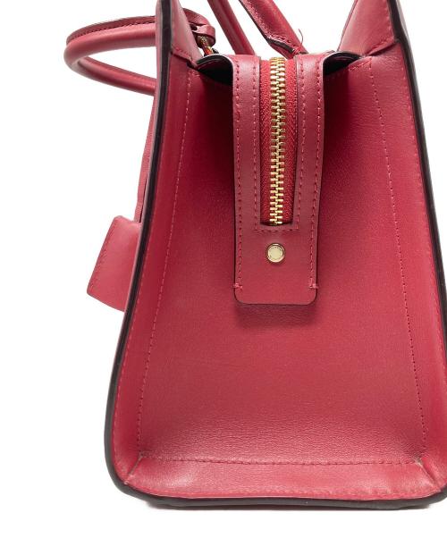 COACH（コーチ）COACH (コーチ) ゾーイ ギャラリー/シグネチャー2WAYバッグ ブラウン×レッドの古着・服飾アイテム