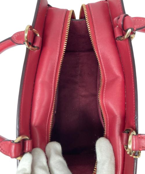 COACH（コーチ）COACH (コーチ) ゾーイ ギャラリー/シグネチャー2WAYバッグ ブラウン×レッドの古着・服飾アイテム