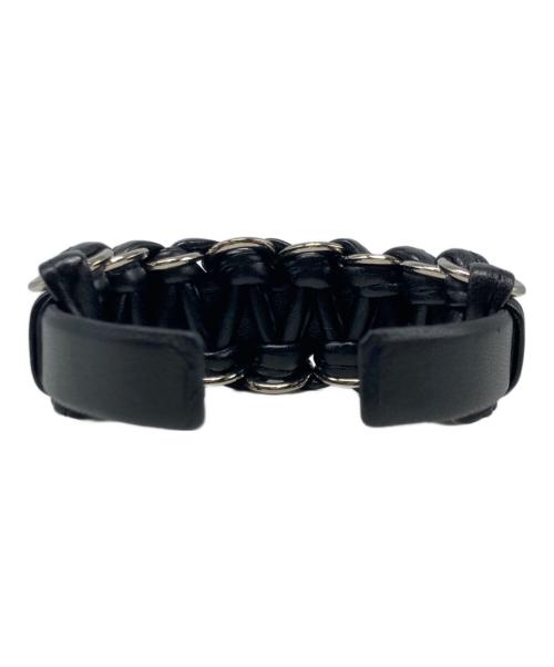 TOGA TOO（トーガ・トゥ）TOGA TOO (トーガ・トゥ) Leather Braid Bangle ブラックの古着・服飾アイテム