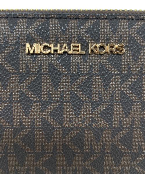 MICHAEL KORS（マイケル・コース）MICHAEL KORS (マイケル・コース) ラウンドファスナー長財布 ブラウンの古着・服飾アイテム