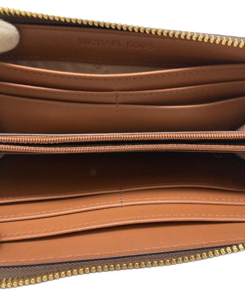 MICHAEL KORS（マイケル・コース）MICHAEL KORS (マイケル・コース) ラウンドファスナー長財布 ブラウンの古着・服飾アイテム