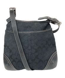 COACH（コーチ）の古着「シグネチャーショルダーバッグ」｜ブラック