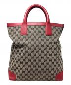 GUCCIグッチ）の古着「GGキャンバストートバッグ」｜レッド×ベージュ