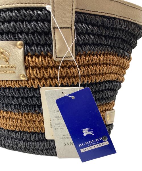 BURBERRY BLUE LABEL（バーバリー ブルー レーベル）BURBERRY BLUE LABEL (バーバリー ブルー レーベル) カゴバッグ ベージュ×ネイビーの古着・服飾アイテム