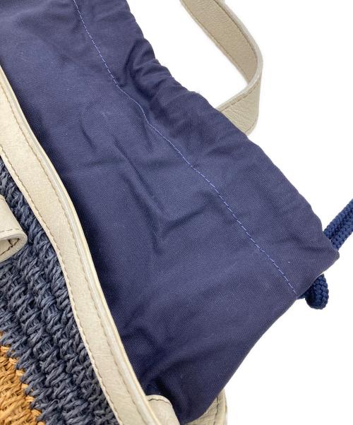 BURBERRY BLUE LABEL（バーバリー ブルー レーベル）BURBERRY BLUE LABEL (バーバリー ブルー レーベル) カゴバッグ ベージュ×ネイビーの古着・服飾アイテム