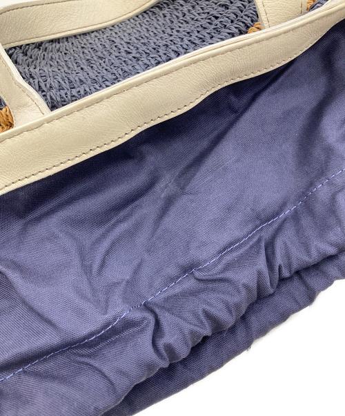 BURBERRY BLUE LABEL（バーバリー ブルー レーベル）BURBERRY BLUE LABEL (バーバリー ブルー レーベル) カゴバッグ ベージュ×ネイビーの古着・服飾アイテム