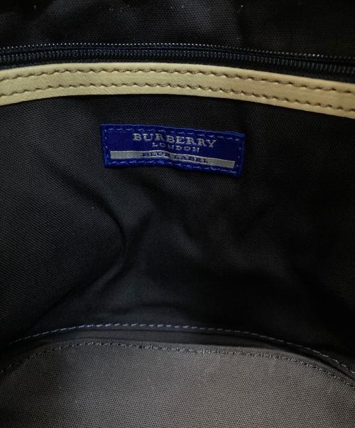 BURBERRY BLUE LABEL（バーバリー ブルー レーベル）BURBERRY BLUE LABEL (バーバリー ブルー レーベル) カゴバッグ ベージュ×ネイビーの古着・服飾アイテム