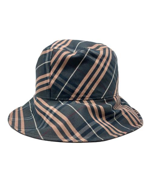 BURBERRY BLUE LABEL（バーバリー ブルー レーベル）BURBERRY BLUE LABEL (バーバリー ブルー レーベル) ノバチェックリバーシブルバケットハット ブラックの古着・服飾アイテム