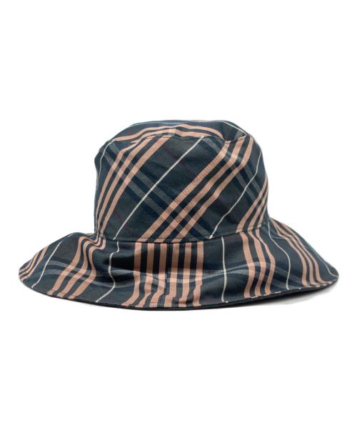BURBERRY BLUE LABEL（バーバリー ブルー レーベル）BURBERRY BLUE LABEL (バーバリー ブルー レーベル) ノバチェックリバーシブルバケットハット ブラックの古着・服飾アイテム